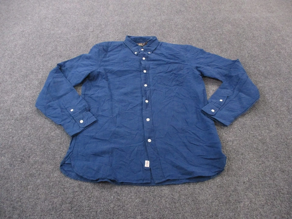 Double RL Shirt Mens M Blue RRL Indigo Chambray Shirt Workshirt Button Up - Image 1 of 4