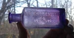 ELSINORE PERFUME CO NEW YORK PRETTY AMETHYST 1890s COLOGNE BOTTLE - Picture 1 of 8