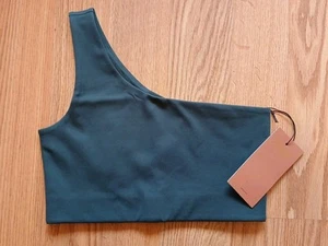 Neu mit Etikett Medium Girlfriend Collective grün One-Shoulder-Sport-BH Top - Bild 1 von 5