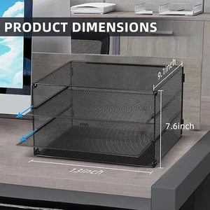 3 Ebenen Brief Ablage Papier Organizer Mesh Metall Schreibtisch Datei Organizer für Zuhause &... - Bild 1 von 1
