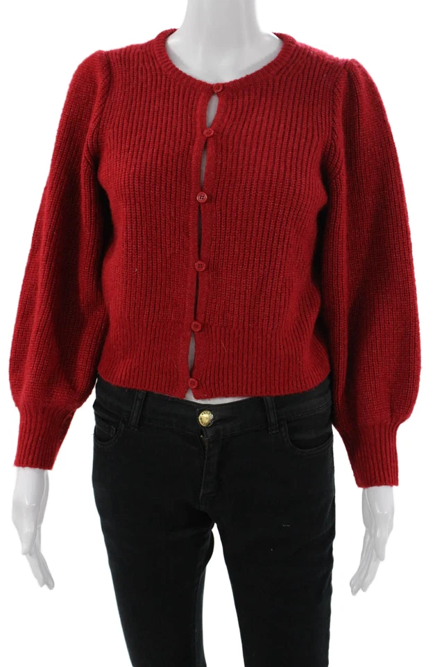 Женский красный кардиган на пуговицах с круглым вырезом J Crew размер S - Изображение 1 из 4