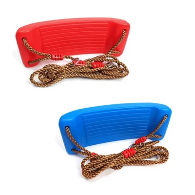 RED/BLUE GARDEN PLASTIC SWING SEAT WITH ADJUSTABLE ROPES FREE POST UK STOCK - Image 1 of 4