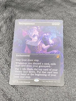B6 MTG Necropotence Anime Borderless NM-Mint, English Wilds of Eldraine Enchant - Image 1 of 4