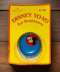 Vintage Hallmark Disney Mickey Mouse Yo-Yo For Beginners 1970s Blue NIP NEW - Picture 1 of 3