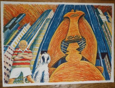 Greg Constantine "Picasso and Kaboul" COLOR LITHOGRAPH LAKESIDE STUDIO 1986 - Image 1 of 4