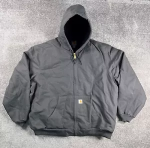 Carhartt Herren strapazierfähiger Canvas Kapuzenmantel 3XLT grau gesteppt gefütterte Hausarbeit - Bild 1 von 10
