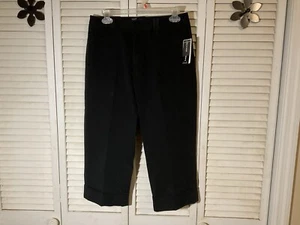 Pantalones capri Rafaella elásticos con puños negros 97 % algodón 3 % spandex 6P nuevos con etiqueta - Imagen 1 de 8