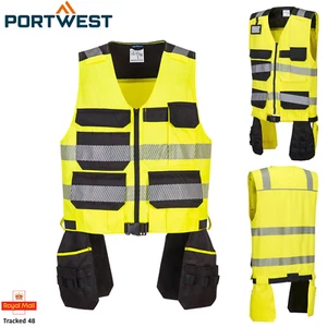 Gilet porta attrezzi Portwest PW3 Hi-Vis classe 1 leggero multitasche abbigliamento da lavoro toolvest - Foto 1 di 8