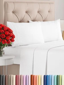 King Size 4 Piece Sheet Set - Comfy Breathable & Cooling Bed Sheets Set - Hot... - Picture 1 of 8