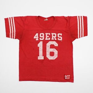 San Francisco 49ers Shirt L Jersey Rawlings Red #16 NFL Vintage 80s JOE MONTANA