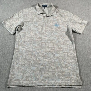 Peter Millar Crown Crafted Polo Medium Gray Geometric Short Sleeve - Imagen 1 de 12
