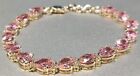3ct Lab Created Pink Topaz Diamond 14k Yellow Gold Plated Style Women's Bracelet