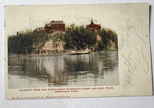 Minneapolis Minnesota SOLDATENHAUS ~ MINNEHAHA CREEK & MISS. River Postkarte - Bild 1 von 2