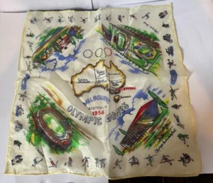 1956 Olympic Games Melbourne Original Silk Handkerchief - Picture 1 of 5