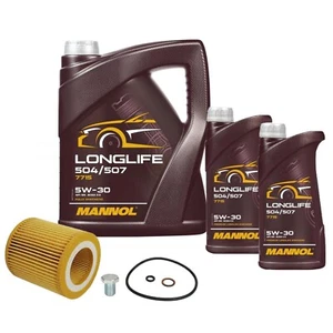 Ölwechselpaket Ölfilter für BMW N51 N52 N53 N54 N55 mit 7L Mannol 5W30 LL04 - Bild 1 von 1