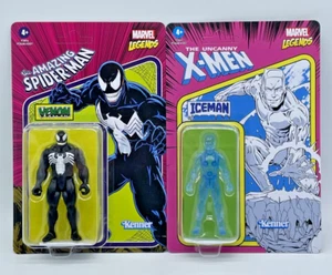 Juego Kenner Marvel Legends Retro 3,75" Venom & Iceman SIN PERFORAR - Imagen 1 de 7