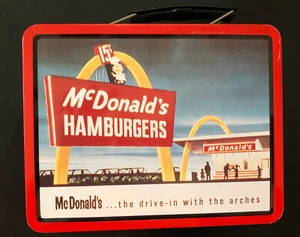 McDonald's Hamburgers Lunch Box in latta da collezione mini metallo 1998 vintage - Foto 1 di 4
