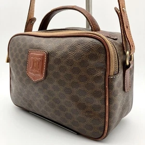CELINE Macadam Triomphe Leder 2way Schultertasche braun Vintage GEBRAUCHT - Bild 1 von 12