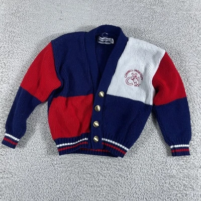 Vintage Cornell University Cardigan Sweater Toddler 4T USA Kids Ivy Acrylic 80's - Image 1 of 4