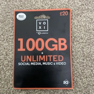 CARTE SIM VOXI 100 Go 30 jours pay as you go 1er mois inclus gratuit scellée 20 £ 🔥 - Photo 1 sur 1