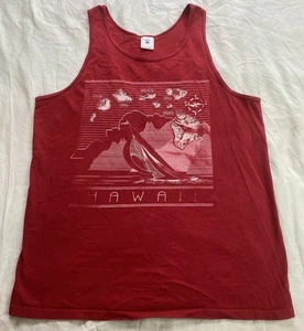 Vintage Hawaii Islands Segelboot Tank Top Gr. L rot Einzelnaht Delta Made in USA - Bild 1 von 7