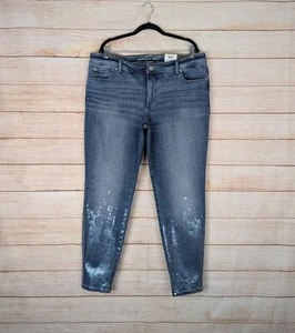 Pantalones de mezclilla ajustados de tiro medio con control de barriga INC para mujer talla grande 18 W índigo metálico nuevos con etiquetas - Imagen 1 de 15