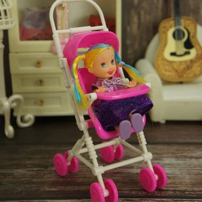  3Pcs Baby Doll Stroller Baby Doll Role Play Pushchair Children Baby Doll - Image 1 of 4