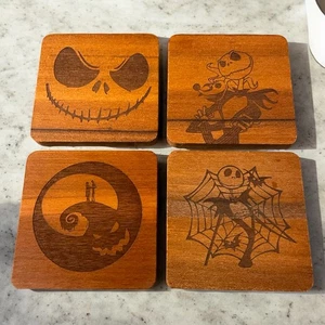 Nightmare Before Christmas 4 Piece CoasterSet Disney Jack Skellington Halloween - Picture 1 of 3