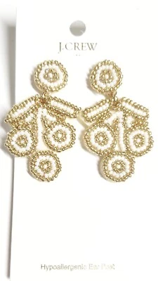 Pendientes J.Crew Factory Cuentas Cereza Blanco Multi Chapado en Oro Nuevos con Etiquetas Foto 1 de 4