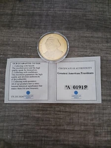 2008 AMERICAN MINT GEORGE WASHINGTON PREAIDENT COIN 24K LAYERED/COA - Bild 1 von 2