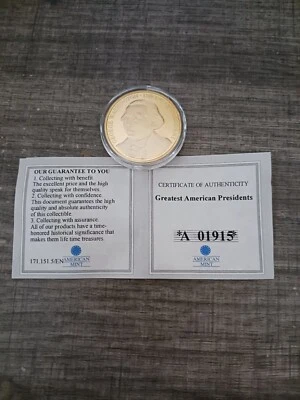 2008 AMERICAN MINT GEORGE WASHINGTON PREAIDENT COIN 24K LAYERED/COA - Image 1 of 2