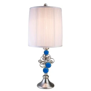21" Silver Bedside With White Shade - Picture 1 of 5