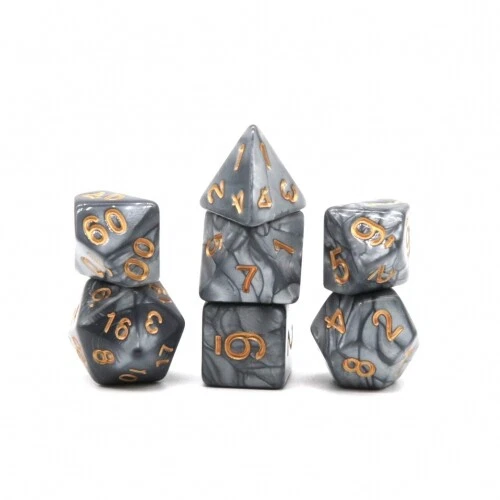 Juego De Dados Pearl - Gris-Oro (7) - Imagen 1 de 1