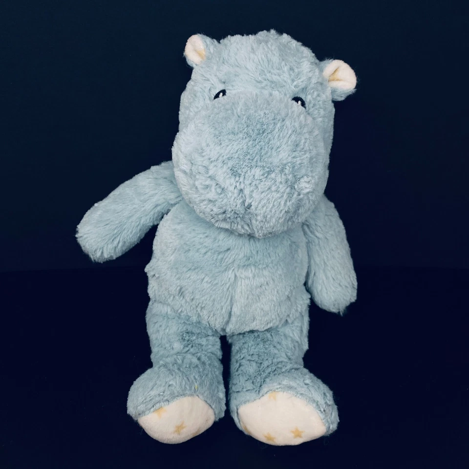 Juguete de peluche Cloud B Hugginz azul hipopótamo estrellas doradas orejas pies 14” Foto 1 de 4