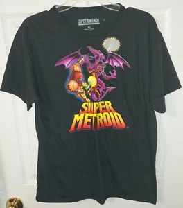 NEW NINTENDO SUPER METROID DRAGON LOGO BLACK KIDS CHILDREN TEE TSHIRT X-LARGE XL - Picture 1 of 5