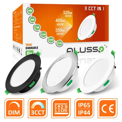 1-24x Led Einbaustrahler Dimmbar 4W-22W 3CCT Flach Slim Bad Einbau Spot Schwarz - Bild 1 von 4