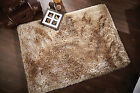 SMALL LARGE SOFT CHUNKY THICK LONG 8CM PILE SHAGGY LIGHT GOLDEN BEIGE PEARL RUG