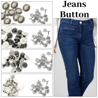 Jeans Buttons Press Hammer Replacement on Back Pins Handbags Coats 14/17mm - Image 1 of 4