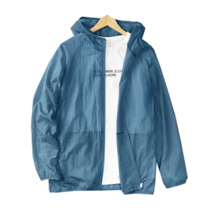 Tops Sun Protection Outwear Anti UV Coat Jacket Ultra-thin Hooded Ice Silk Men ♡ - Picture 1 of 18