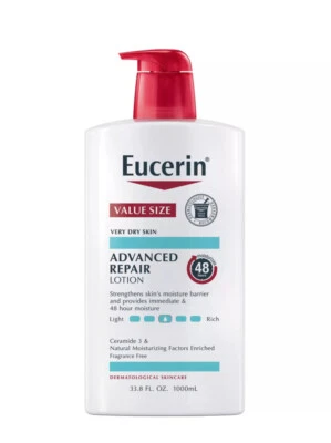 Eucerin Value Size Advanced Repair Body Lotion for Dry Skin  33.8 Fl Oz NEW - Image 1 of 2