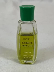 Botella rara vintage Coty Emeraude tapa verde 0,25 oz (3/4 completa) - Imagen 1 de 6