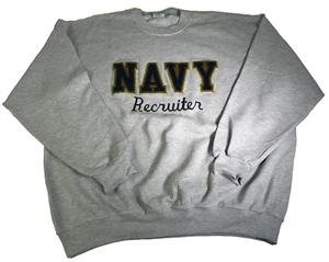Navy Recruiter Sweater Size XL USA Pre Loved Pullover Jerzees Super Sweats - Picture 1 of 6