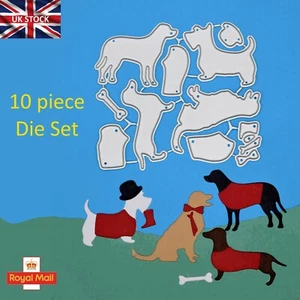 4 Dogs & Accessories Metal Cutting Dies Set, Pets, Card Making Paper Crafts F2 - Picture 1 of 3