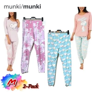 NWT 2-Pack Munki Munki Womens M Snoopy Pajama Pants M02459 M02460 Assorted - Picture 1 of 11
