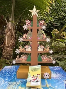 Disney Parks Christmas Tree Light Up Wood Holiday Decor Santa Mickey Minnie NIB - Picture 1 of 10