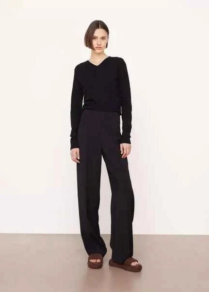 BRAND NEW!! VINCE $345 HIGH WAIST PINTUCK SCULPT WIDE LEG TROUSERS BLACK SIZE 16 - Image 1 of 1