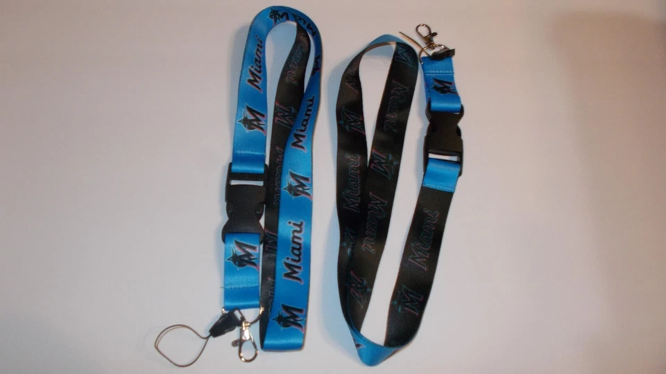 Dos cordones de béisbol de los Miami Marlins MLB - impresos en ambos lados 25" de largo Foto 1 de 1