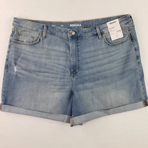 Womens Sonoma Denim Blue Jean Shorts Size 24W High Rise NWT - Picture 1 of 14