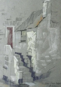 Boceto pastel ARCA de Cornualles, Near Sloop Market, St Ives Michael Cadman - Imagen 1 de 4