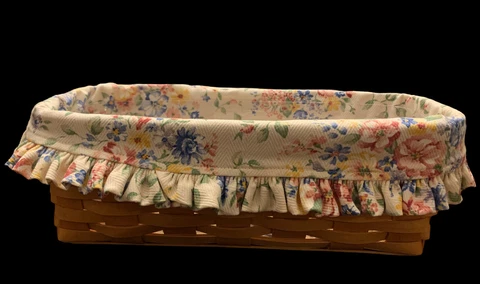 2002  Longaberger Basket Bin Slightly Angled Slanted On the Long Side 12" x 5" Cover